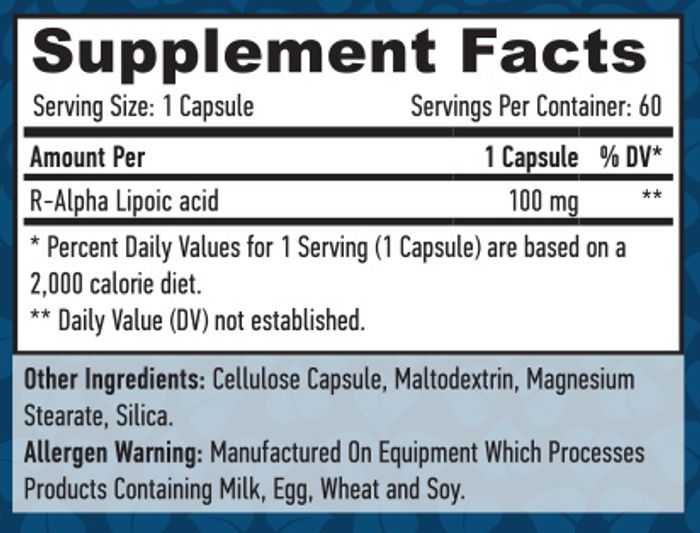 R-альфа-липоевая кислота, R-Alpha Lipoic Acid, Haya Labs, 60 капсул 2