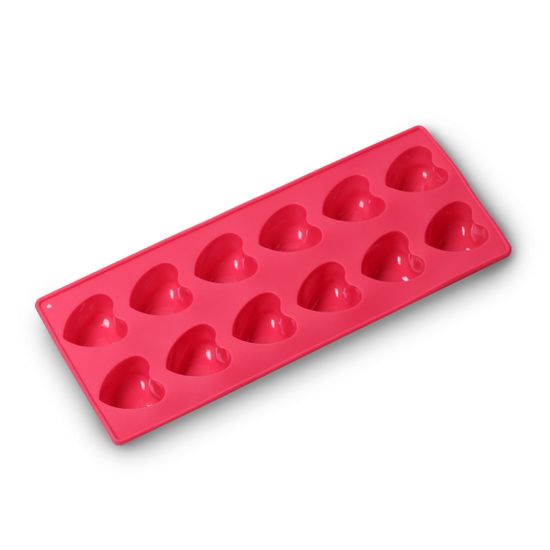 Форма силиконовая порционная для льда или конфет "сердечки" Kamille KM 7705 (23х9,5х2,5 см)