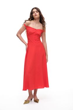 Платье миди (Ciao, Bella!), красное