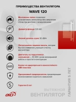 Вентилятор накладной WAVE D120 ERA