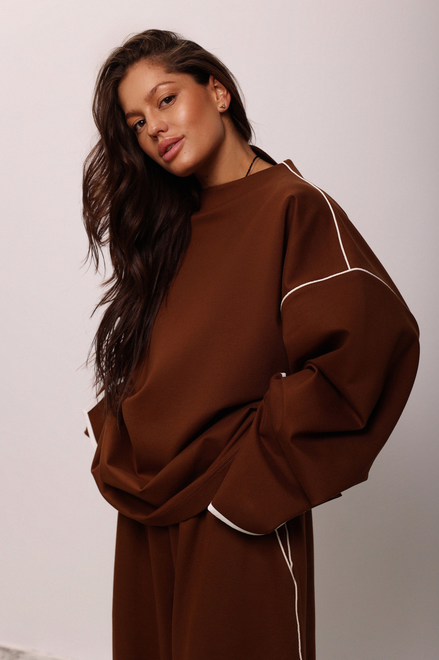 Джемпер с кантами из джерси