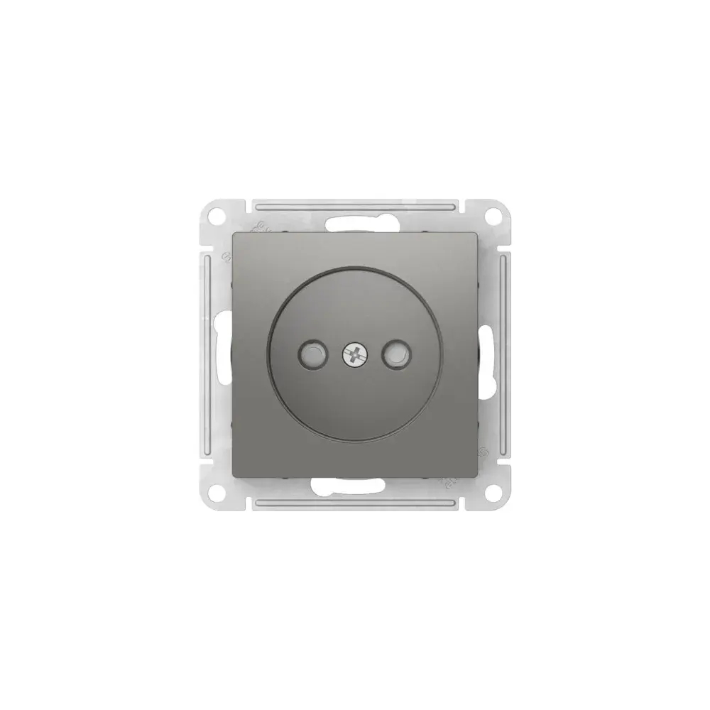 ATLASDESIGN РОЗЕТКА без заземления со шторками, 16А, мех., быстрозажим. клем., СТАЛЬ