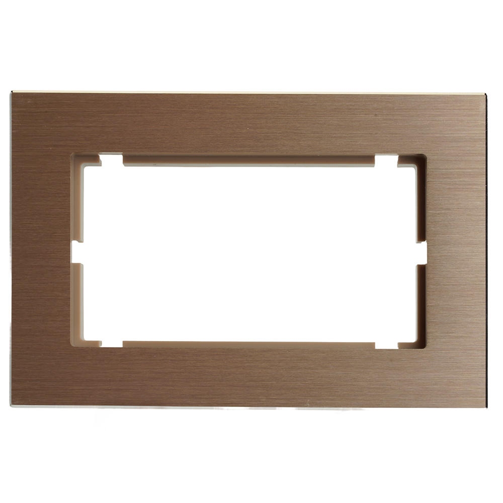 Рамка 2-местная (без перемычки), металл, STEKKER, MFR00-7012-02, серия Катрин, шампань 50030