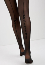 CONTE POSITIVE Колготки женские с имитацией шва сзади и надписью