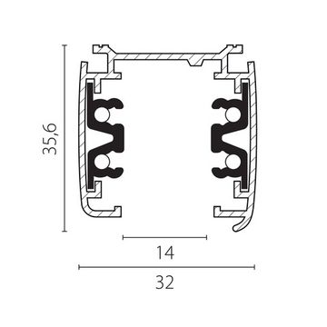Трек четырехконтактный 3-фазный стыковочными пазами (круглые медные жилы) 2м 504025-R Quattro Lightstar