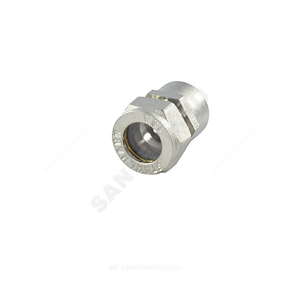 Муфта латунь никель 15Aх1/2" обжим/ВР STAHLMANN SSFL1501/2NEF