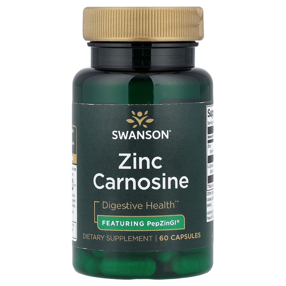 Swanson Vitamins, цинк карнозин, 60 капсул