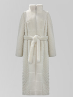 Шуба Barilafeni 88080 на молнии с прорезными карманами и поясом