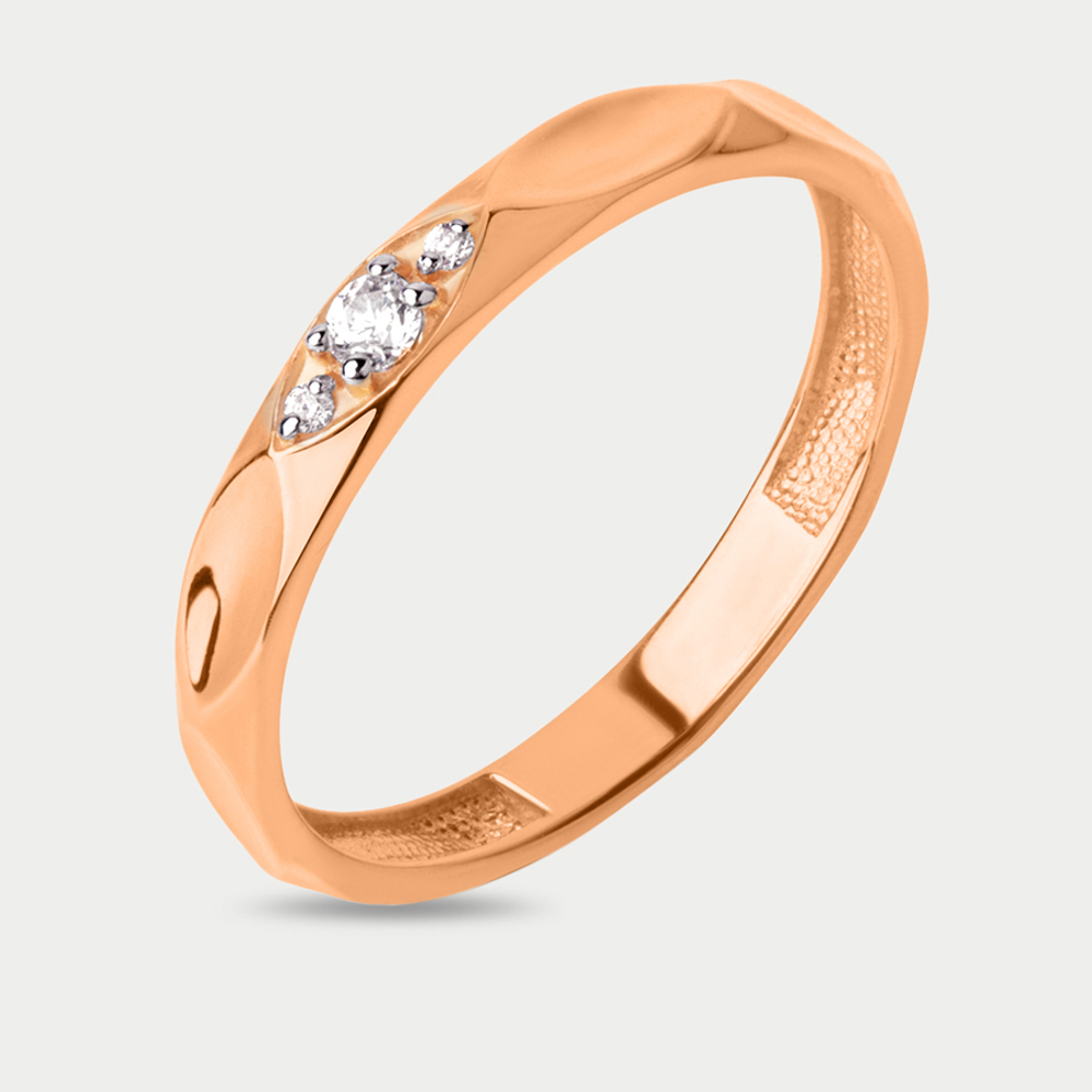 Обручальное кольцо женское из розового золота 585 пробы с фианитами (арт. 024341-1102)