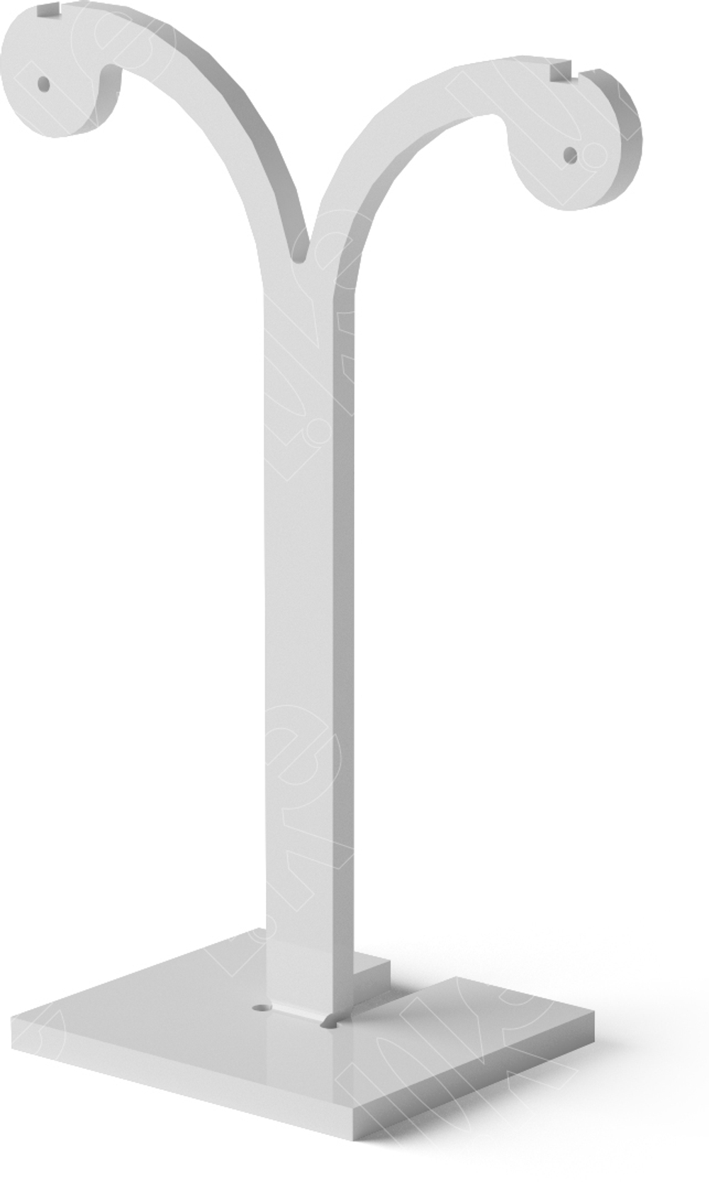 Подставка для серег/ушки/2 прорези/2 отверстия/платформа прямоугольная