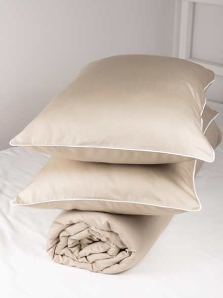 MOON Комплект постельного белья, сатин темно-бежевый