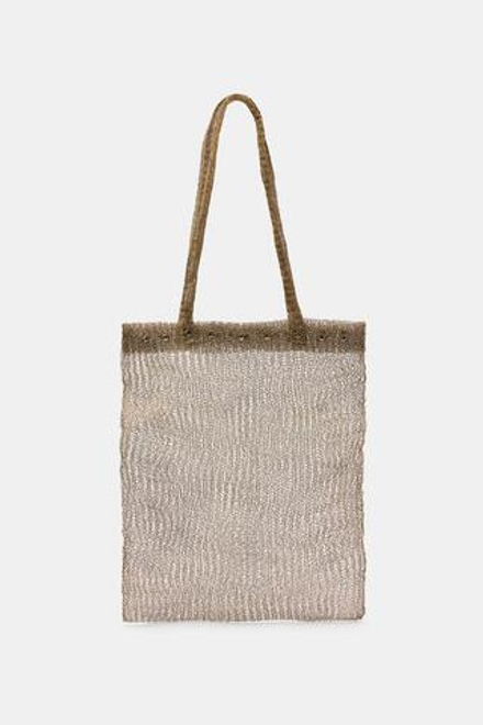 ZARA СУМКА ИЗ МЕТАЛЛИЧЕСКОЙ СЕТКИ С ЗАКЛЕПКАМИ, ЗОЛОТИСТЫЙ