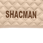 Ковры SHACMAN F3000 (экокожа, бежевый, бежевый кант, коричневая вышивка)