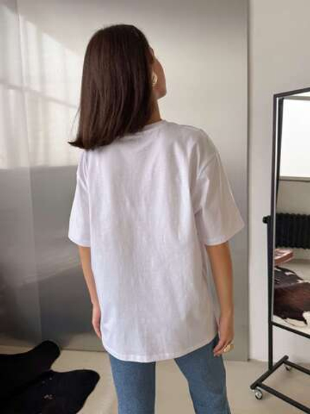 Футболка оверсайз с принтом длинная15