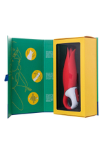 Красный вибратор Satisfyer Power Flower с лепестками - 18,8 см. (Цвет: красный)