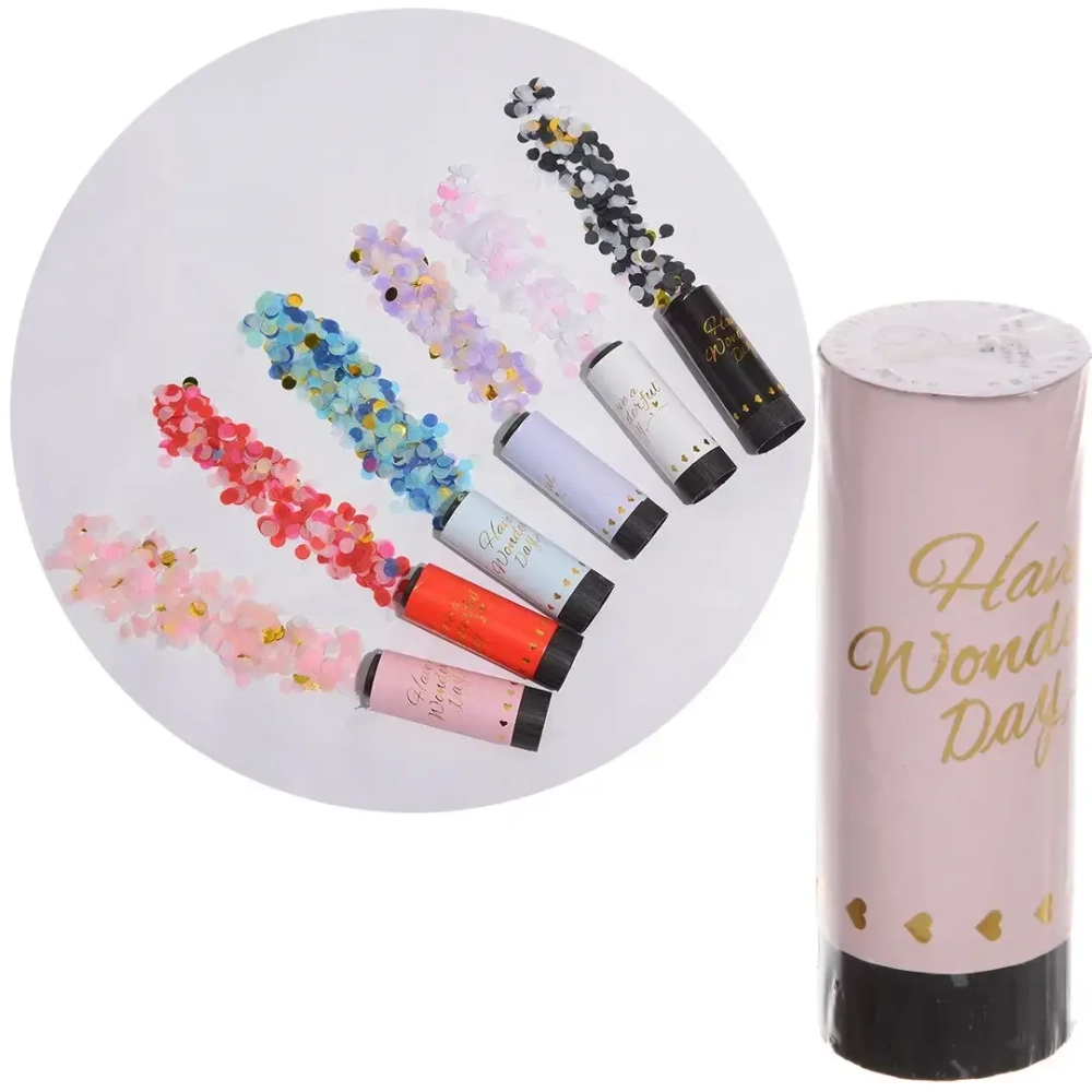 Пневмохлопушка 11 см «Воздушные искры», Розовое золото