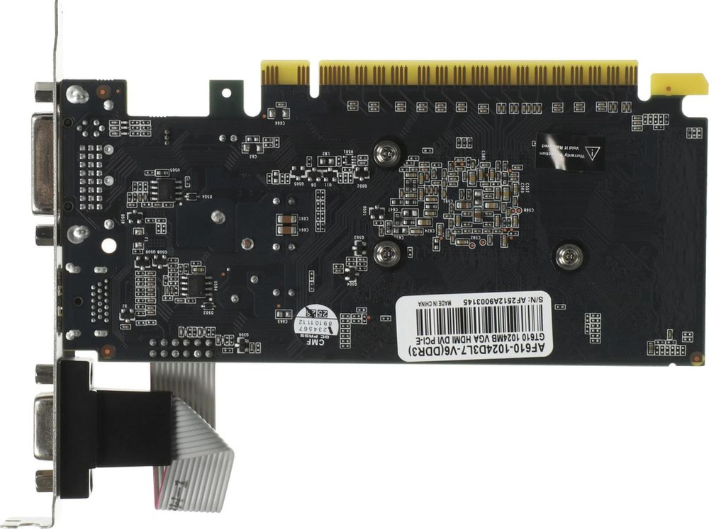 Видеокарта AFOX NVIDIA  GeForce GT 610 AF610-1024D3L7-V6 1ГБ GDDR3, Ret
