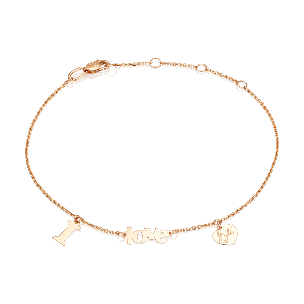 Браслет «Я люблю тебя» из красного золота