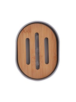 Мыльница (Бамбук) цвет серый, 124х92х26мм (8063)