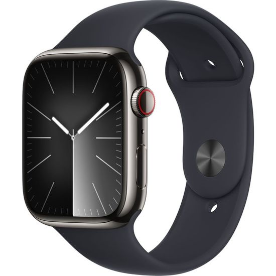 Apple Watch Series 9 GPS + Cellular 45mm Graphite Stainless Steel Case with Midnight Sport Band