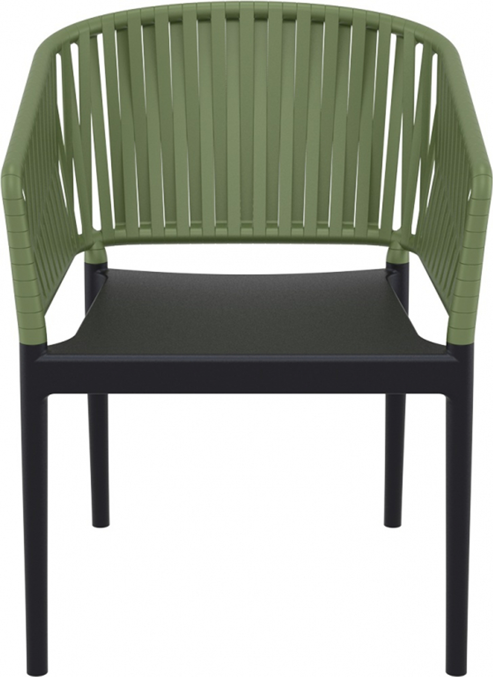 Кресло пластиковое Siesta Contract Portofino, черный, оливковый
