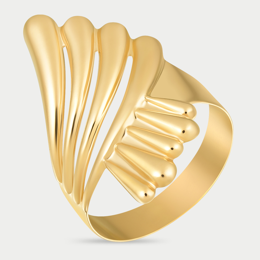Кольцо женское из желтого золота 585 пробы без вставок (арт. 90080)