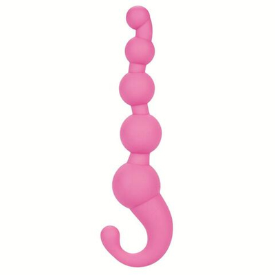 Упругая розовая цепочка L Amour Premium Silicone Beaded Probes - 17 см. (Цвет: розовый)