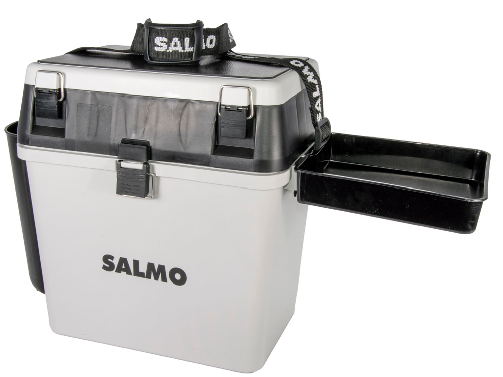 Ящик рыболовный зимний Salmo 2-х ярус.(из 5-ти частей) пласт. 39.5x24.5x38см сер.