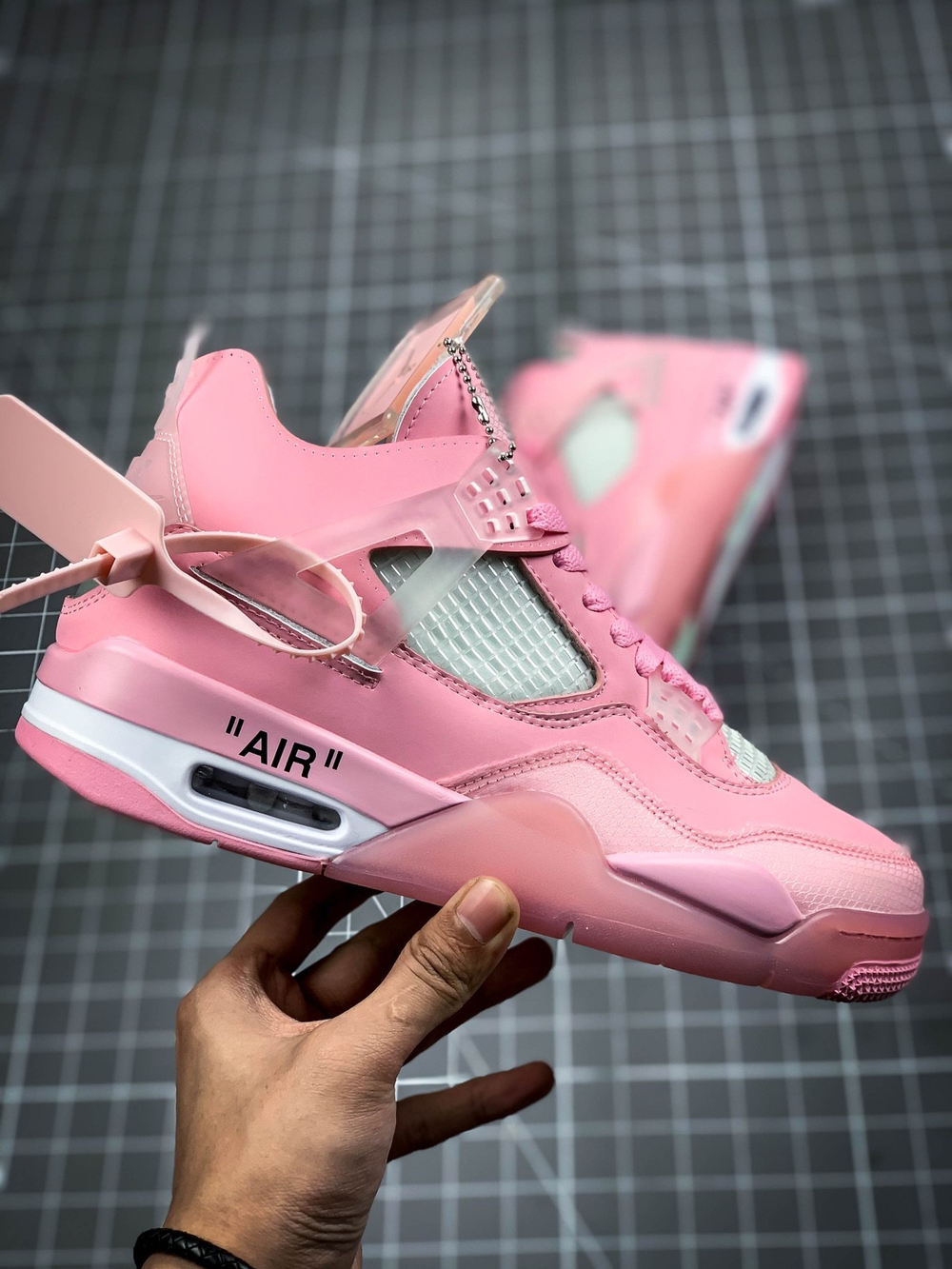 AIR JORDAN 4 RERO X OW PINK/PINK/WHITE