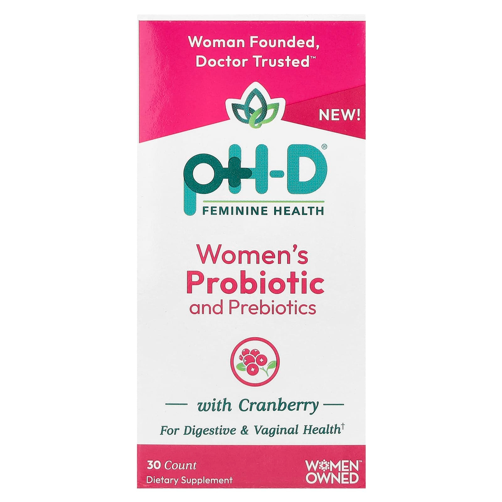 pH-D Feminine Health, Пробиотики и пребиотики для женщин с клюквой, 30 капсул