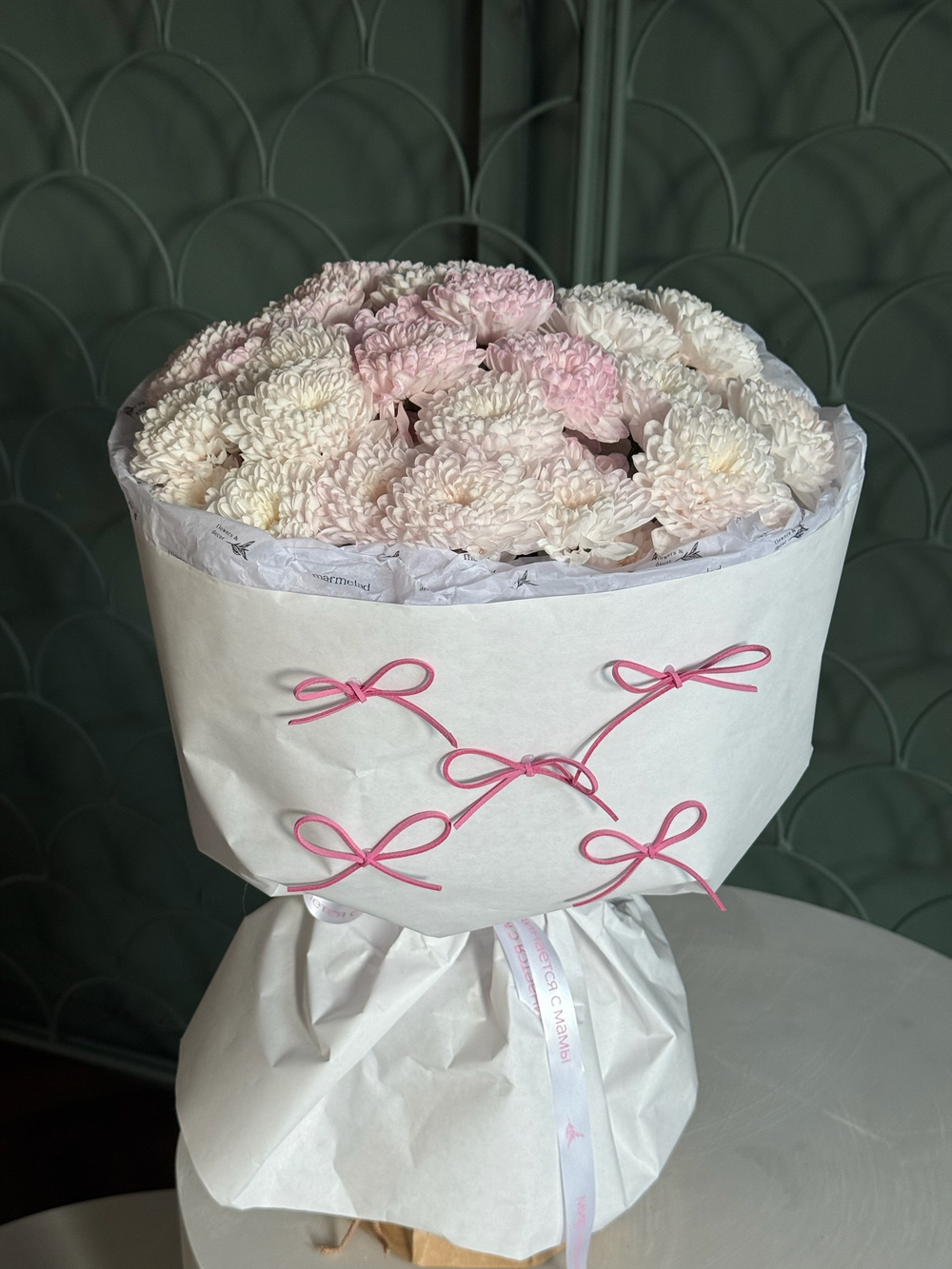 Букет из хризантемы в розовом оттенке