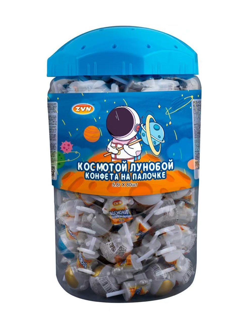 КОСМОТОЙ ЛУНОБОЙ ZVN TM конфета на палочке 5.8г*80шт*6бл