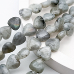 Лабрадор бусины, сердце, размер около 12 мм, цена за 8 шт (1/4 нити)