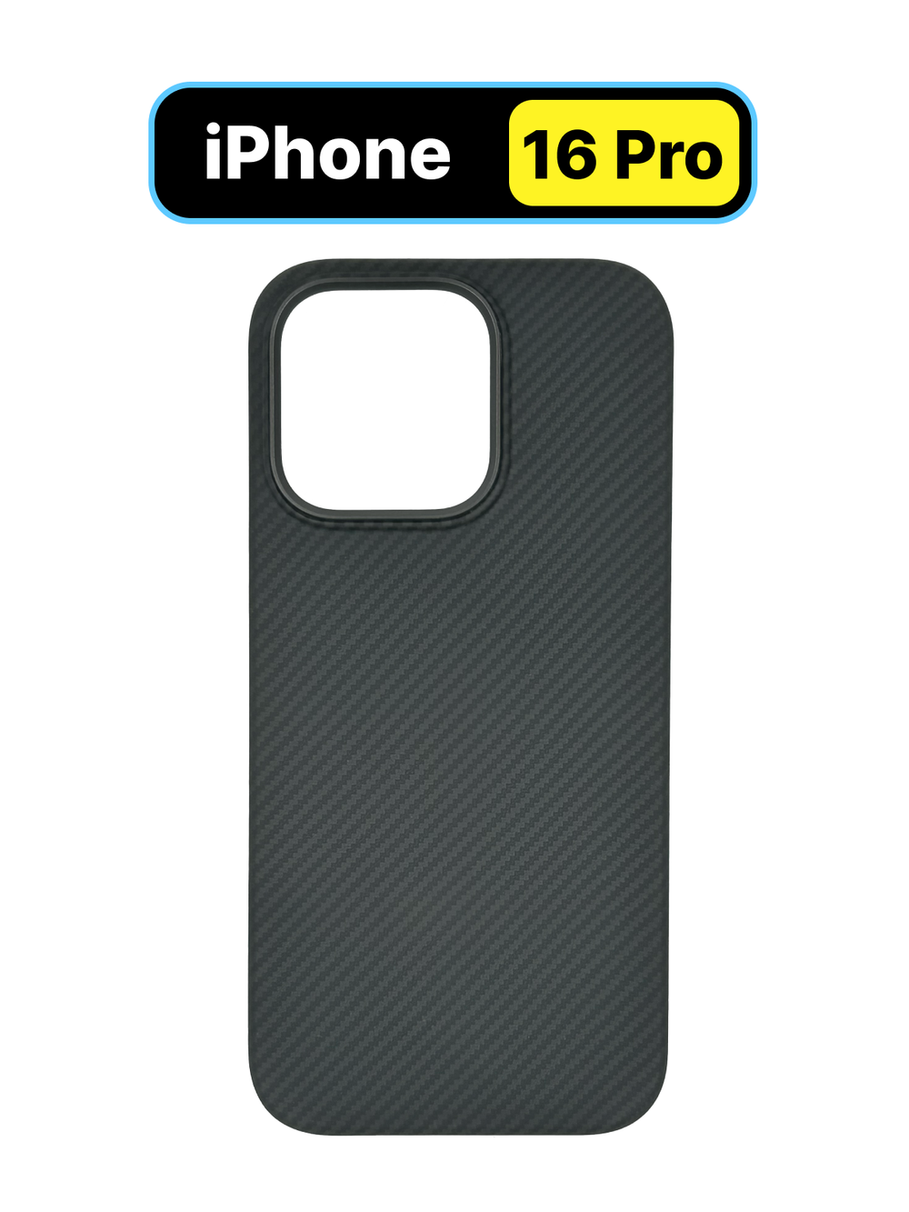 Карбоновый чехол MosSeller для iPhone 16 Pro, черный