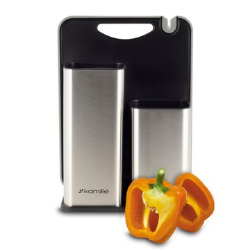 Набор подставка для ножей с разделочной доской Kamille KM-7610