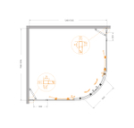Душевой уголок Cezares MOLVENO-RH-22-130/120-C-Cr-IV, 130х120х195, профиль хром, стекло прозрачное