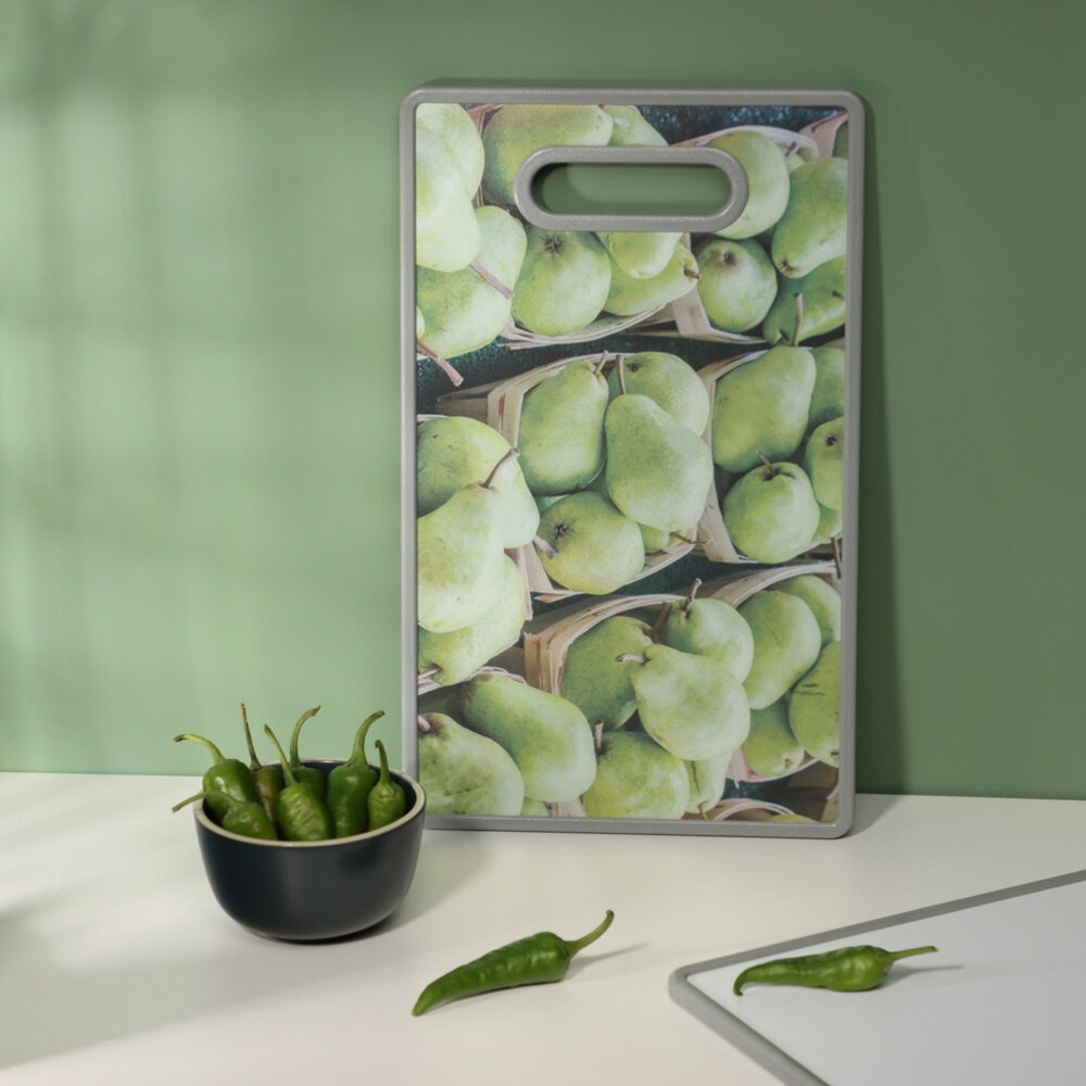 Доска разделочная 37*23*1,2см пластиковая "Тропики" Satoshi