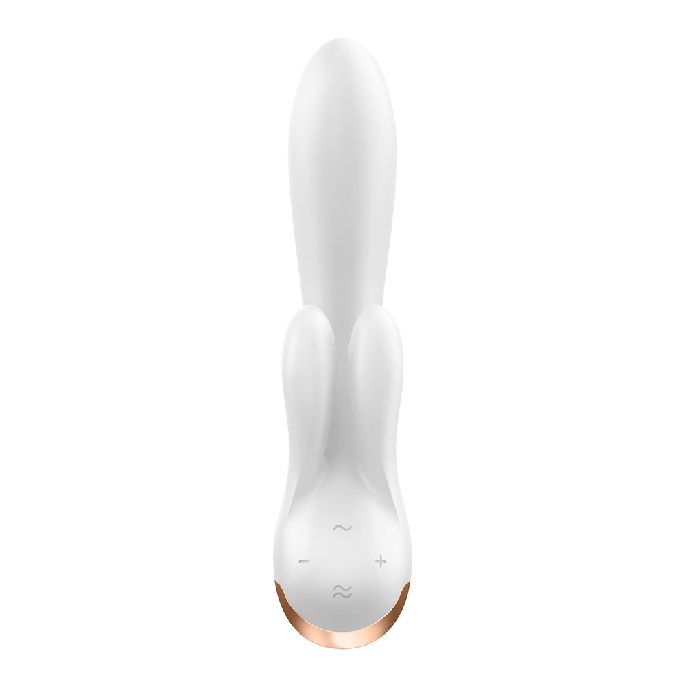 Вибратор-кролик Satisfyer Double Flex с двумя клиторальными отростками (белый)