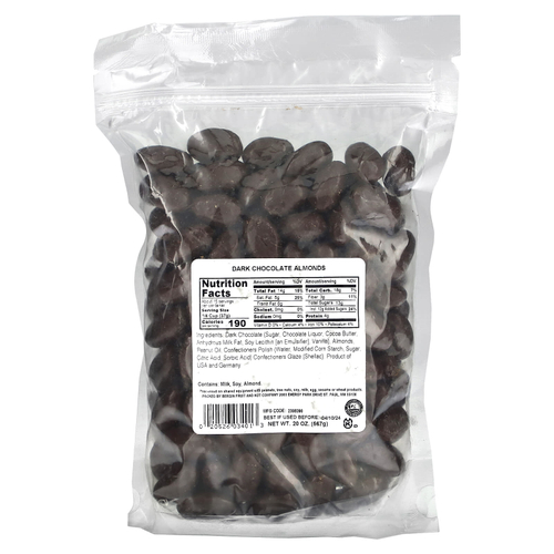 Bergin Fruit and Nut Company, Темный шоколад и миндаль, 567 г (20 унций)