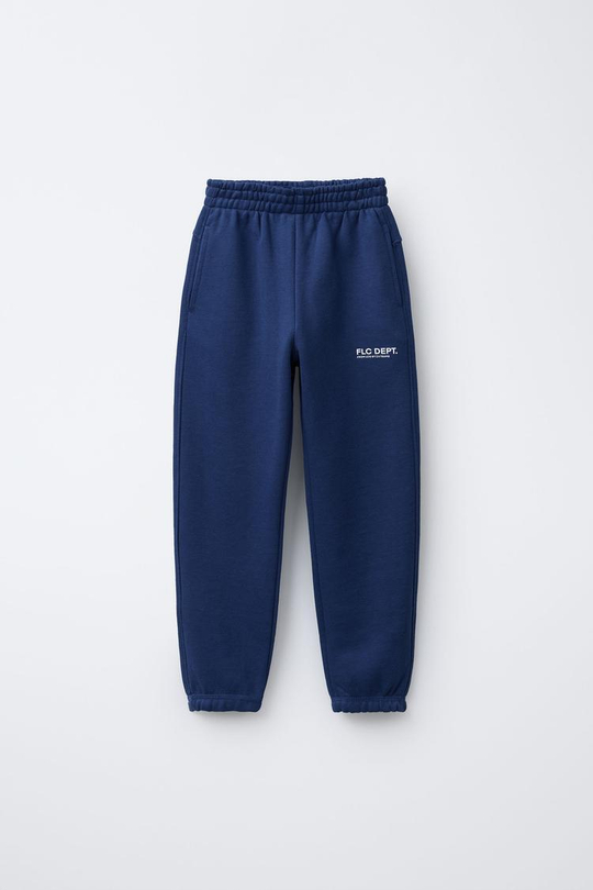 ZARA БРЮКИ-ДЖОГГЕРЫ С НАДПИСЬЮ, ЯРКО-СИНИЙ