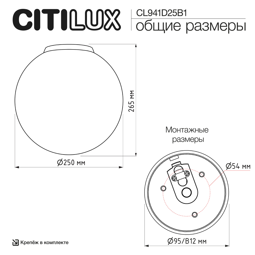Citilux RON CL941D25B1 Потолочный светильник Матовый Хром
