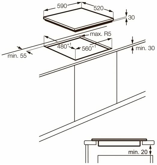 Газовая варочная панель AEG HG 5694340 B