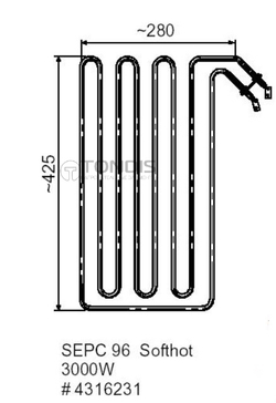 ТЭН Helo SEPC-96 (3000 W, для печи Havanna, Softhot)