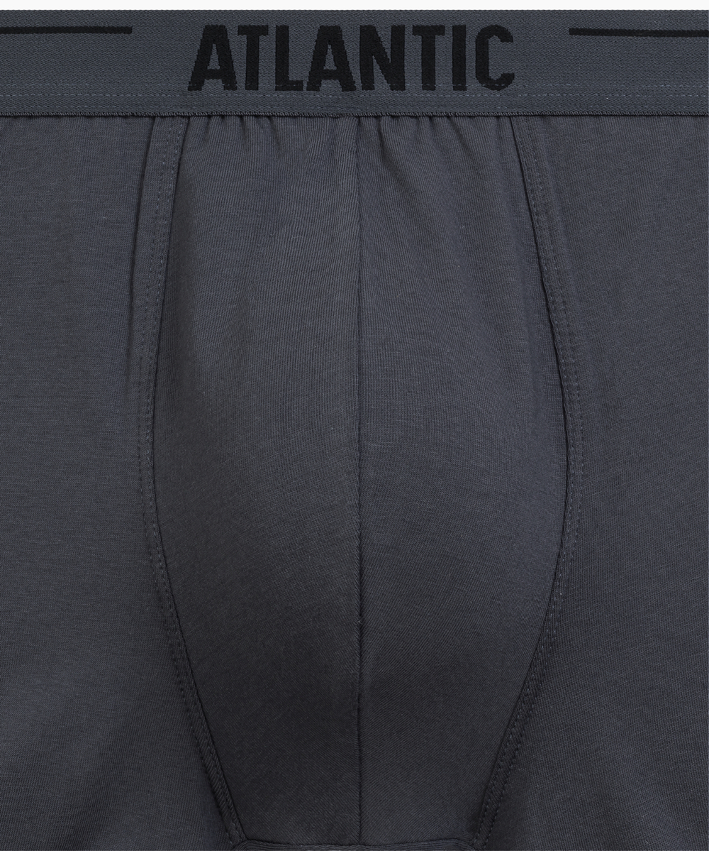 Мужские трусы шорты Atlantic, набор из 5 шт., хлопок, графитовые + голубые+ деним + индиго + темно-зеленые, 5SMH-004
