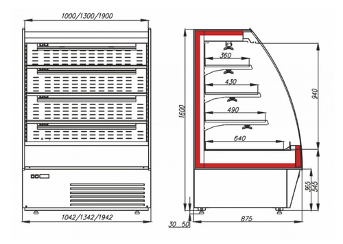 Комбинированная горка Carboma 1600/875 ВХСп/ВТ-1,0 TOKYO (F 16-08 VM/SH 1,0-2)