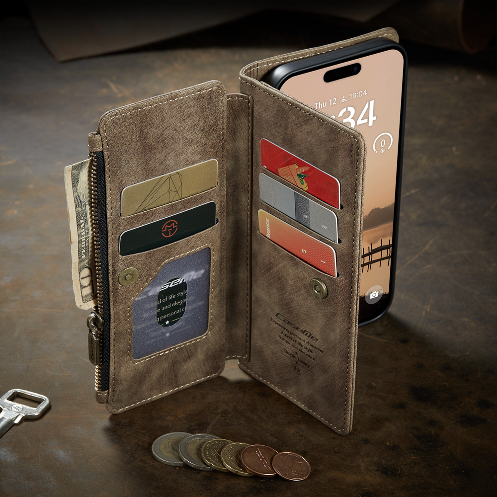 Многофункциональный чехол-кошелек CaseMe 3 in 1 Matte Wallet для iPhone 17 Pro