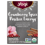 Yogi Tea, клюква и специи Positive Energy™, 16 чайных пакетиков, 36 г (1,27 унции)