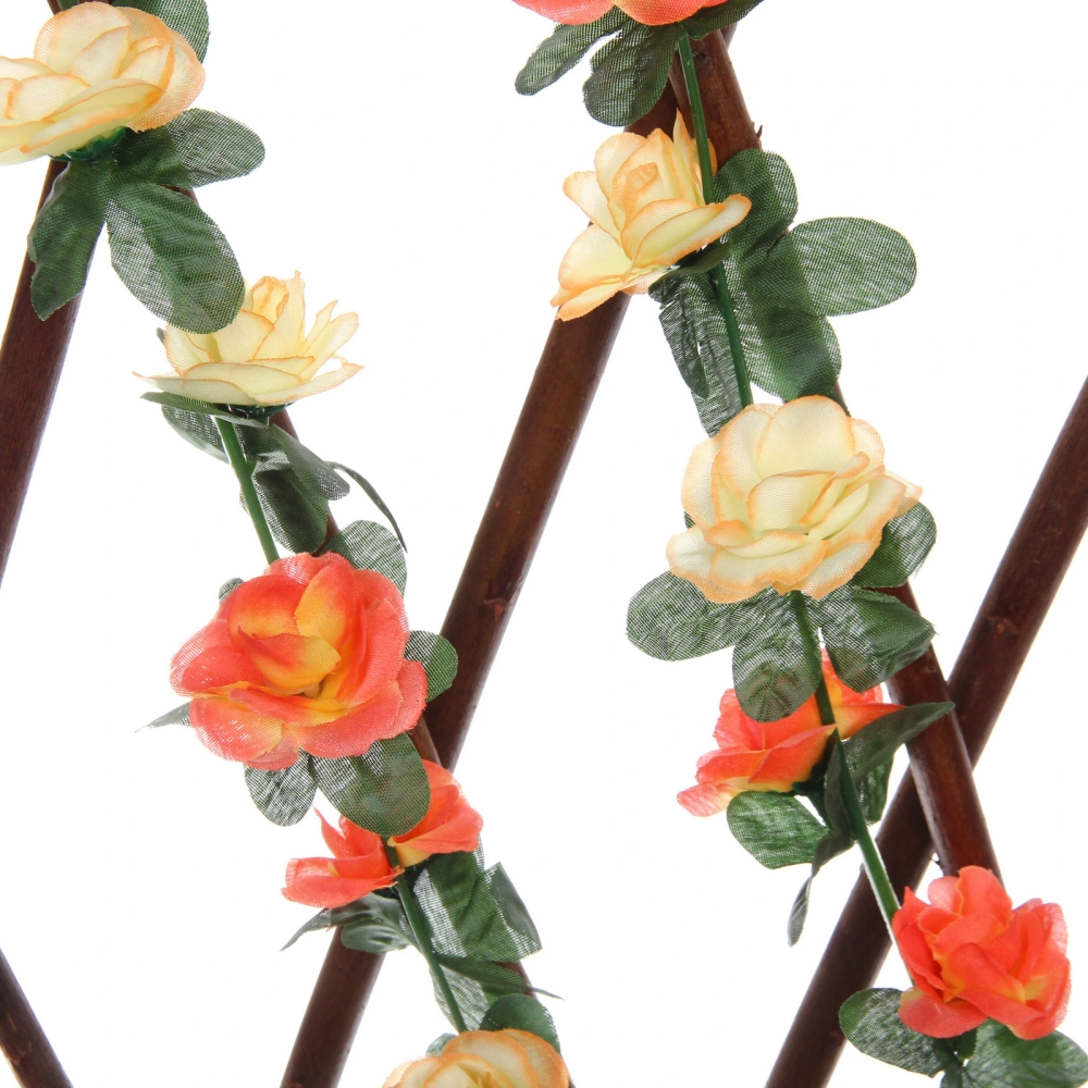 Забор декоративный «Разноцветный вьюнок» при ширине 2 м высота 0,95 м (h-1,2м в сложенном), Зеленый