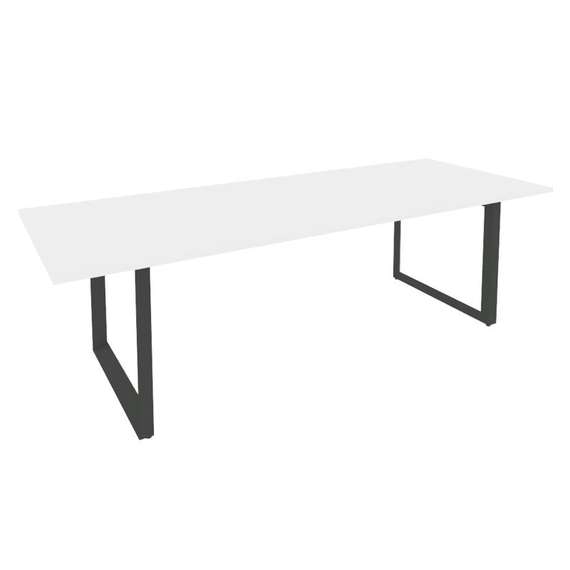Onix Direct Стол переговорный на О-образном м/к O.MO-PRG-25 Белый Бриллиант/Металл Антрацит 2580*980