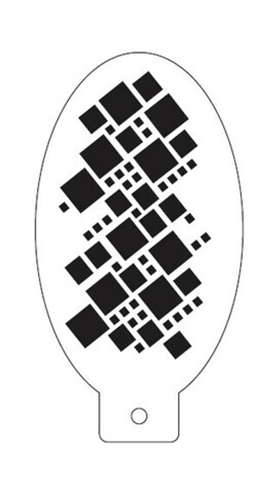 Трафарет для аквагрима овальный "Квадраты МайнКрафт"  7 на 13 см